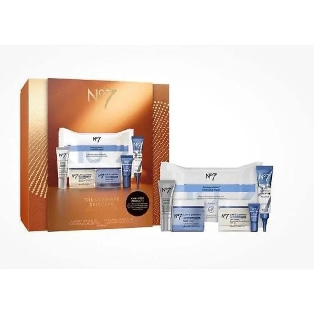 No7 Lift & Luminate Triple Action Skincare System Set (Full Size), New In Box.